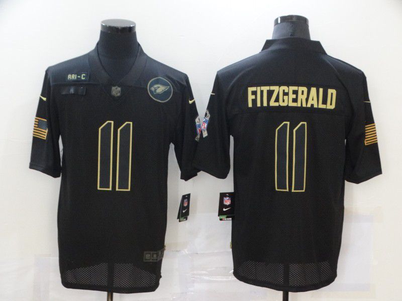 Men Arizona Cardinals #11 Fitzgerald Black gold lettering 2020 Nike NFL Jersey->pittsburgh steelers->NFL Jersey